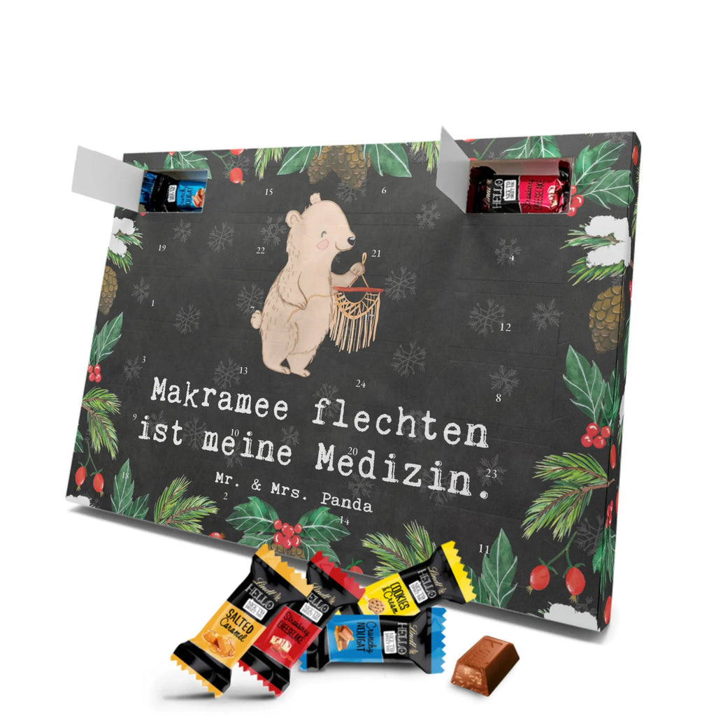 Markenschokolade Adventskalender Bär Makramee Adventskalender, Weihnachtskalender, Markenschokolade Adventskalender, Geschenk, Sport, Sportart, Hobby, Schenken, Danke, Dankeschön, Auszeichnung, Gewinn, Sportler, Makramee, Basteln, Basteln mit Makramee