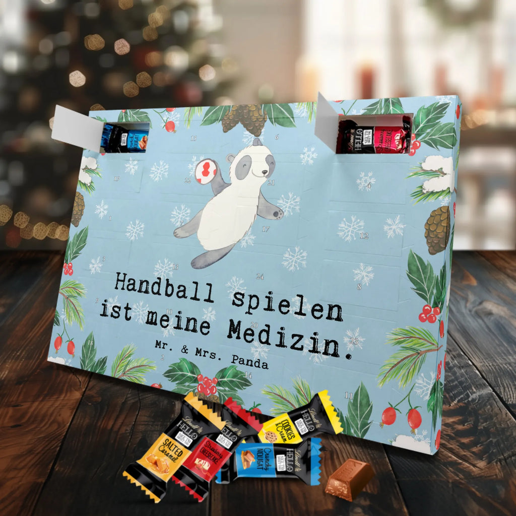 Markenschokolade Adventskalender Panda Handball spielen Adventskalender, Weihnachtskalender, Markenschokolade Adventskalender, Geschenk, Sport, Sportart, Hobby, Schenken, Danke, Dankeschön, Auszeichnung, Gewinn, Sportler, Handball spielen, Handball Turnier, Handball Club, Handball Verein