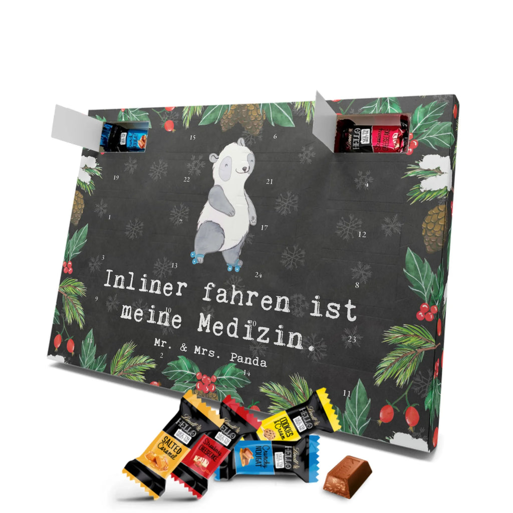 Markenschokolade Adventskalender Panda Inliner fahren Adventskalender, Weihnachtskalender, Markenschokolade Adventskalender, Geschenk, Sport, Sportart, Hobby, Schenken, Danke, Dankeschön, Auszeichnung, Gewinn, Sportler, Inliner fahren, Rollschuh fahren, Rollerblades, inlinern