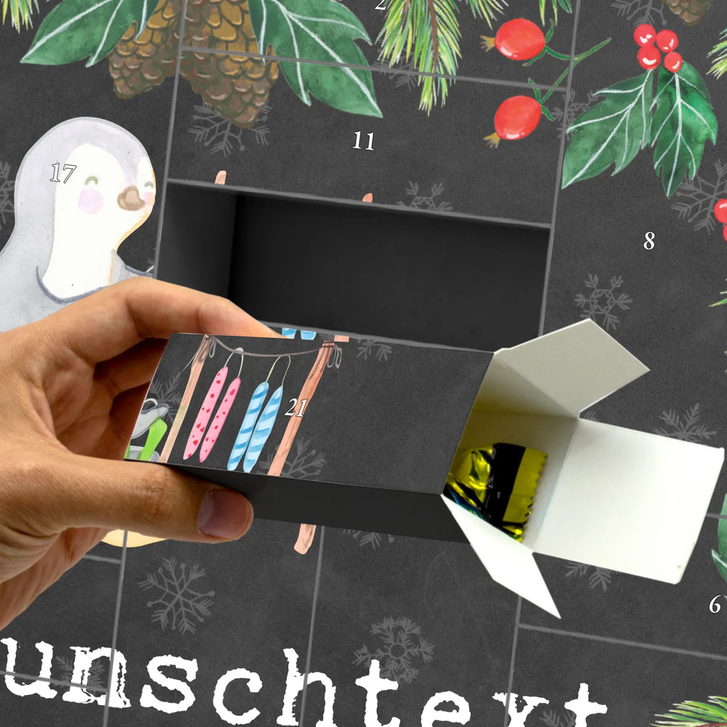 Personalisierter Befüllbarer Adventskalender Pinguin Kerzenziehen Befüllbarer Adventskalender, Adventskalender zum selbst befüllen, Geschenk, Sport, Sportart, Hobby, Schenken, Danke, Dankeschön, Auszeichnung, Gewinn, Sportler, Kerzenziehen, Kerzen ziehen. DIY, Deko basteln