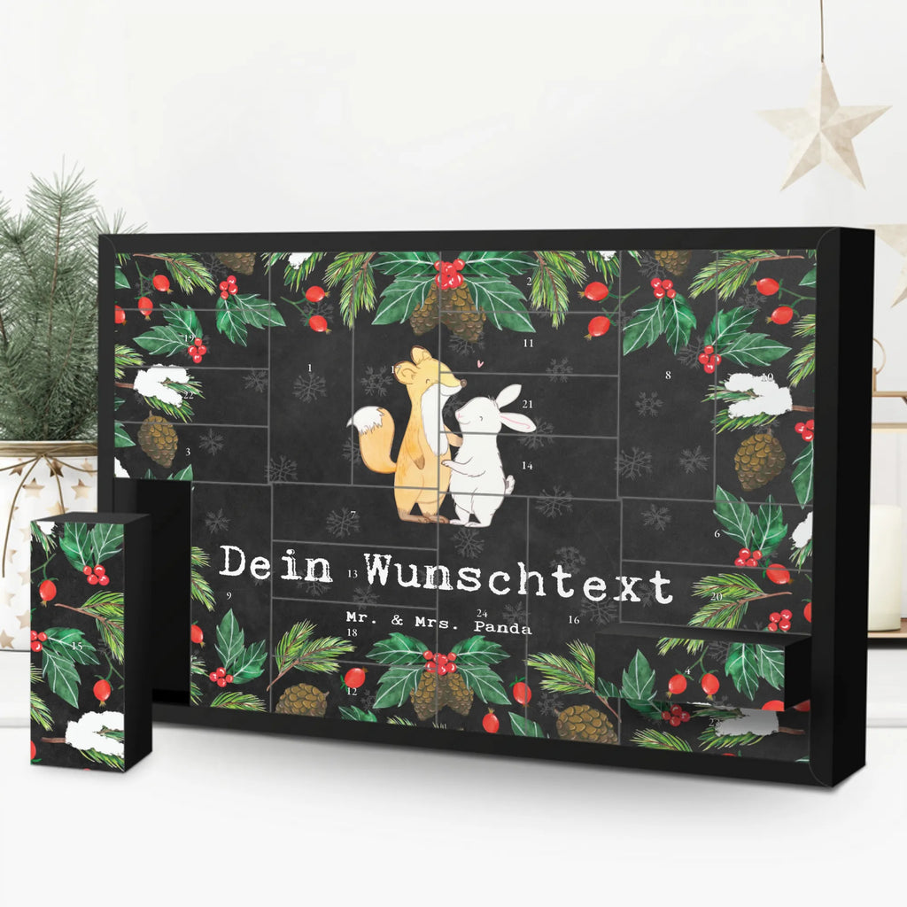 Personalisierter Befüllbarer Adventskalender Fuchs Hase Freunde treffen Befüllbarer Adventskalender, Adventskalender zum selbst befüllen, Geschenk, Sport, Sportart, Hobby, Schenken, Danke, Dankeschön, Auszeichnung, Gewinn, Sportler, Freunde treffen