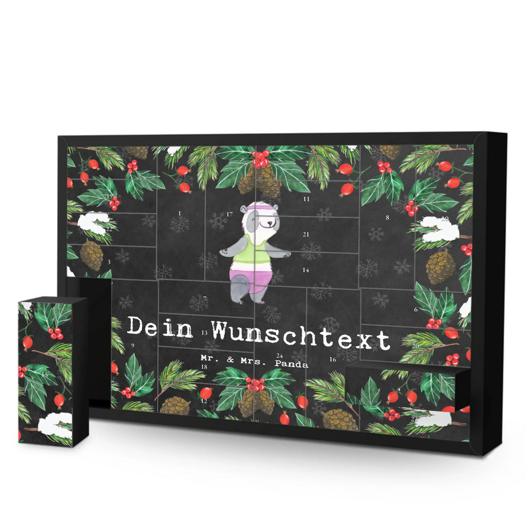 Personalisierter Befüllbarer Adventskalender Panda Aerobic Befüllbarer Adventskalender, Adventskalender zum selbst befüllen, Geschenk, Sport, Sportart, Hobby, Schenken, Danke, Dankeschön, Auszeichnung, Gewinn, Sportler, Aerobic, Aerobic Fitness, Fitnessstudio