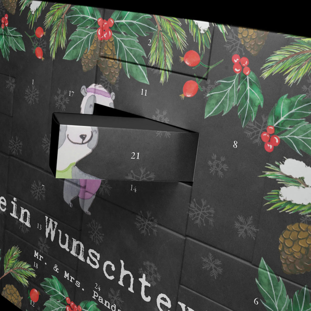 Personalisierter Befüllbarer Adventskalender Panda Aerobic Befüllbarer Adventskalender, Adventskalender zum selbst befüllen, Geschenk, Sport, Sportart, Hobby, Schenken, Danke, Dankeschön, Auszeichnung, Gewinn, Sportler, Aerobic, Aerobic Fitness, Fitnessstudio