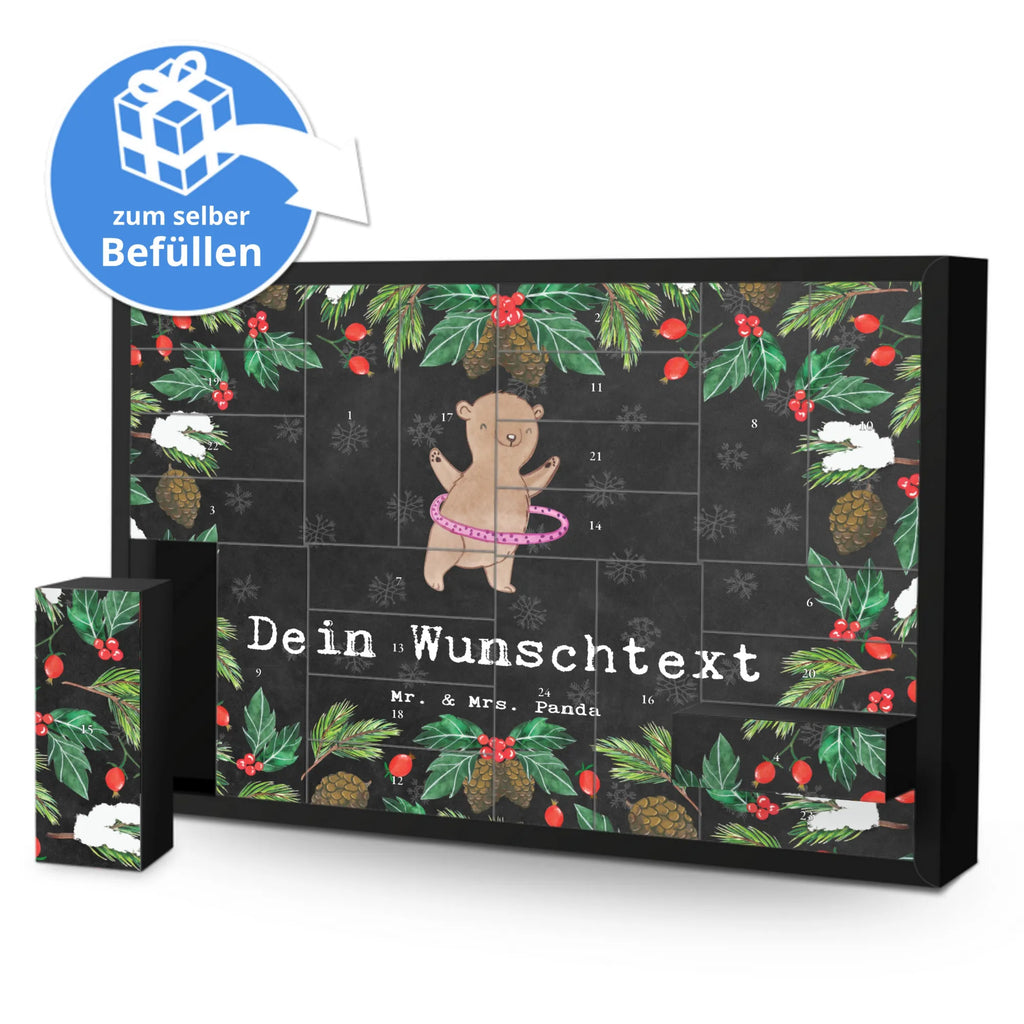 Personalisierter Befüllbarer Adventskalender Bär Hula Hoop Befüllbarer Adventskalender, Adventskalender zum selbst befüllen, Geschenk, Sport, Sportart, Hobby, Schenken, Danke, Dankeschön, Auszeichnung, Gewinn, Sportler, Hula Hoop, Fitness, Training