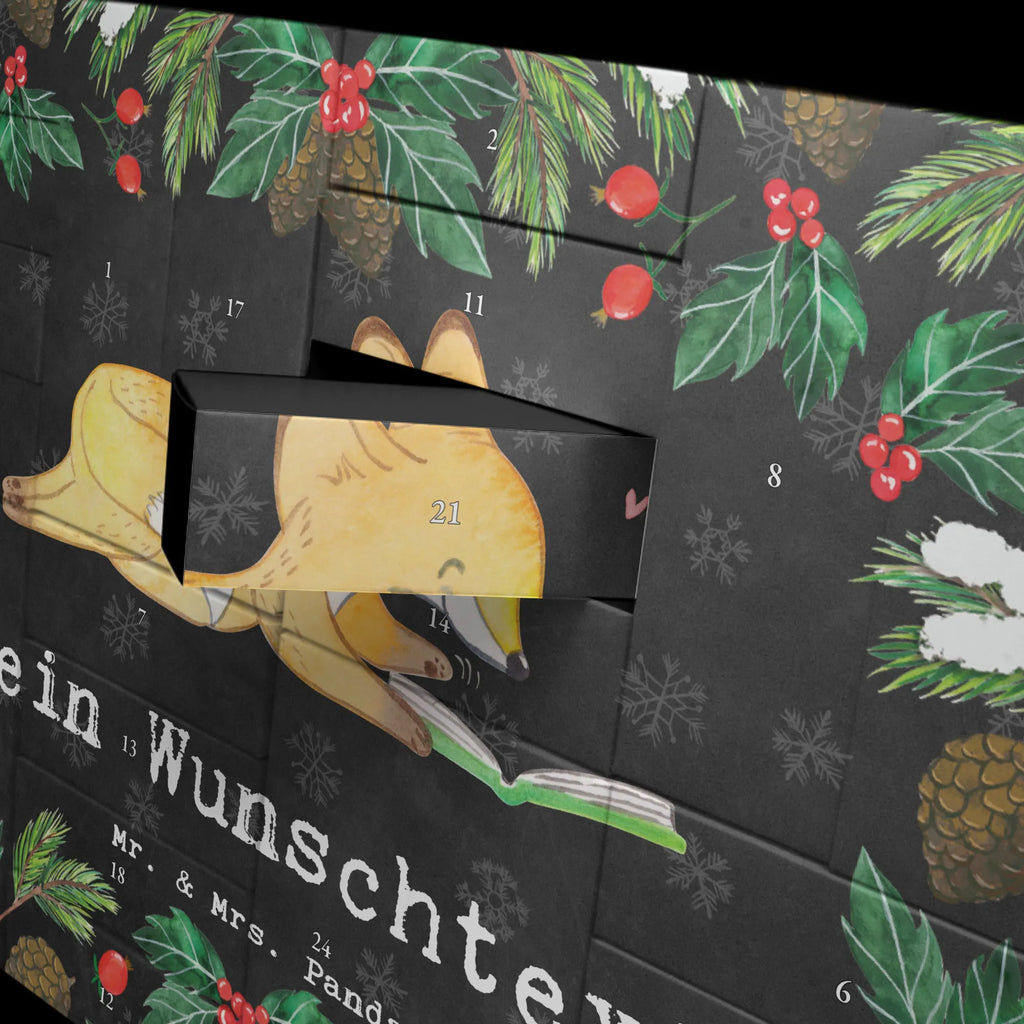 Personalisierter Befüllbarer Adventskalender Fuchs Lesen Befüllbarer Adventskalender, Adventskalender zum selbst befüllen, Geschenk, Sport, Sportart, Hobby, Schenken, Danke, Dankeschön, Auszeichnung, Gewinn, Sportler, lesen, Bücher lesen, Bücherwurm