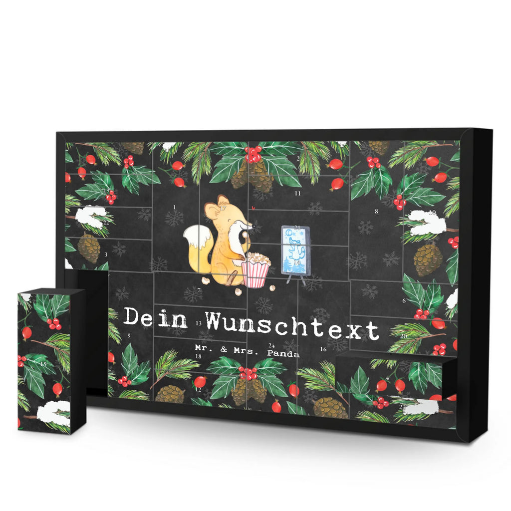 Personalisierter Befüllbarer Adventskalender Fuchs Filme gucken Befüllbarer Adventskalender, Adventskalender zum selbst befüllen, Geschenk, Sport, Sportart, Hobby, Schenken, Danke, Dankeschön, Auszeichnung, Gewinn, Sportler, Filmabend, Filme gucken, TV, Fernsehen, Kino