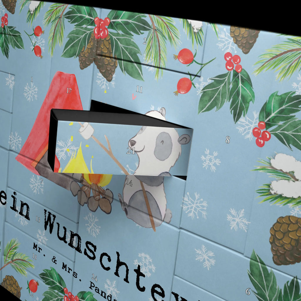 Personalisierter Befüllbarer Adventskalender Panda Campen Befüllbarer Adventskalender, Adventskalender zum selbst befüllen, Geschenk, Sport, Sportart, Hobby, Schenken, Danke, Dankeschön, Auszeichnung, Gewinn, Sportler, Campen, Camping, campen gehen, Zelten, Campingplatz