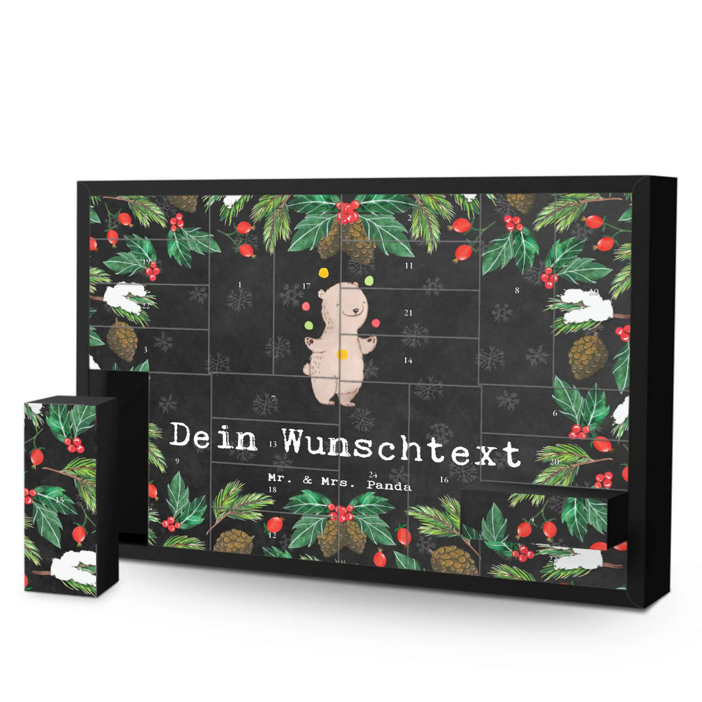 Personalisierter Befüllbarer Adventskalender Bär Jonglieren Befüllbarer Adventskalender, Adventskalender zum selbst befüllen, Geschenk, Sport, Sportart, Hobby, Schenken, Danke, Dankeschön, Auszeichnung, Gewinn, Sportler, Jonglieren, Jongleur, Zirkus, Artistik