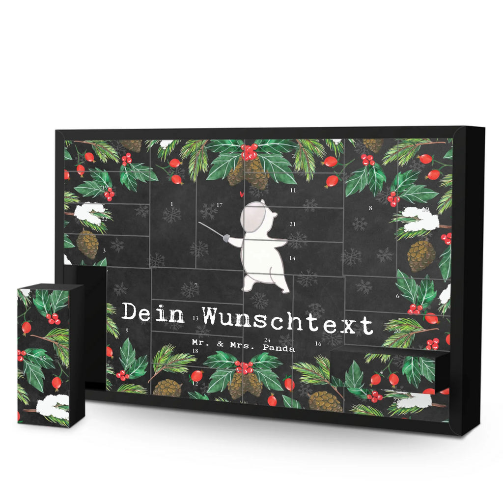 Personalisierter Befüllbarer Adventskalender Panda Fechten Befüllbarer Adventskalender, Adventskalender zum selbst befüllen, Geschenk, Sport, Sportart, Hobby, Schenken, Danke, Dankeschön, Auszeichnung, Gewinn, Sportler, Fechten, Fechter Bund, Fecht Verein, Fecht Club