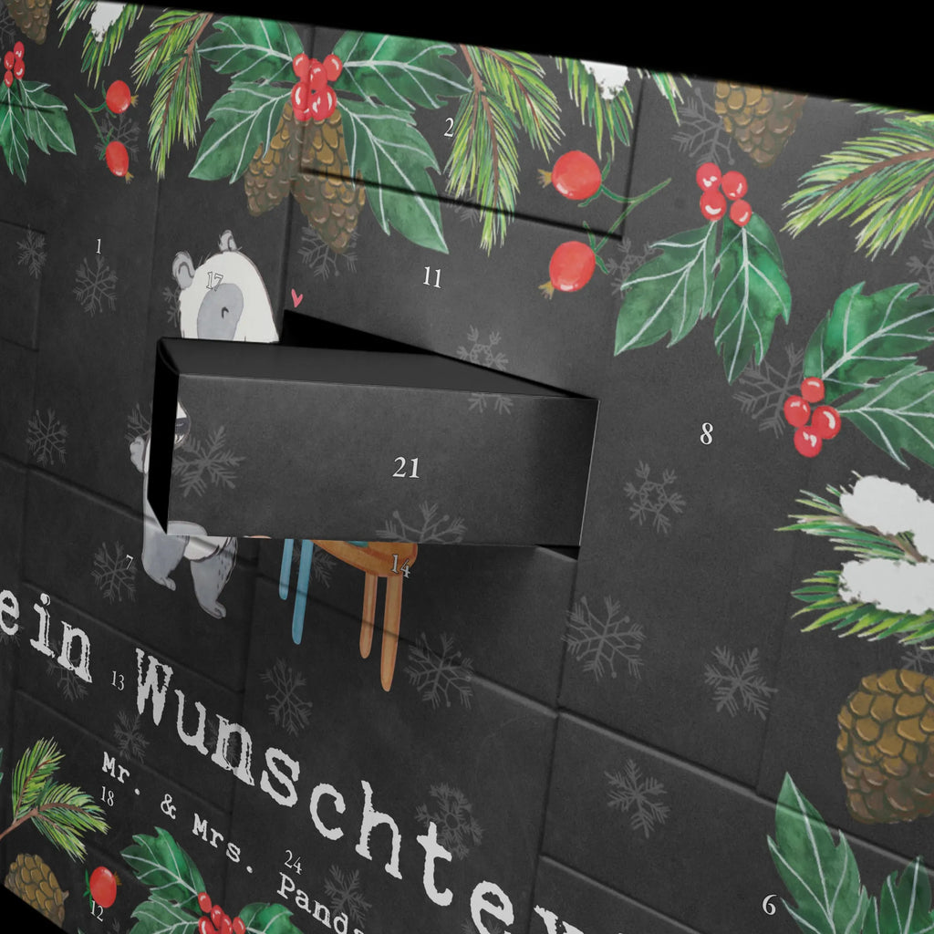 Personalisierter Befüllbarer Adventskalender Panda Möbel restaurieren Befüllbarer Adventskalender, Adventskalender zum selbst befüllen, Geschenk, Sport, Sportart, Hobby, Schenken, Danke, Dankeschön, Auszeichnung, Gewinn, Sportler, Möbel restaurieren, antike Möbel restaurieren, Handwerk, Restaurator