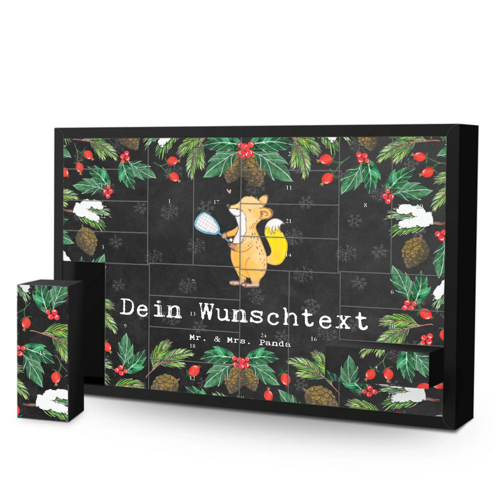 Personalisierter Befüllbarer Adventskalender Fuchs Squash spielen Befüllbarer Adventskalender, Adventskalender zum selbst befüllen, Geschenk, Sport, Sportart, Hobby, Schenken, Danke, Dankeschön, Auszeichnung, Gewinn, Sportler, Squash spielen, Squashhalle, Ballsport