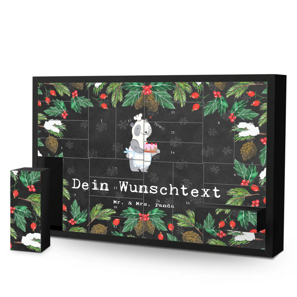 Personalisierter Befüllbarer Adventskalender Panda Backen Befüllbarer Adventskalender, Adventskalender zum selbst befüllen, Geschenk, Sport, Sportart, Hobby, Schenken, Danke, Dankeschön, Auszeichnung, Gewinn, Sportler, backen, Hobbybäcker, Kuchen backen