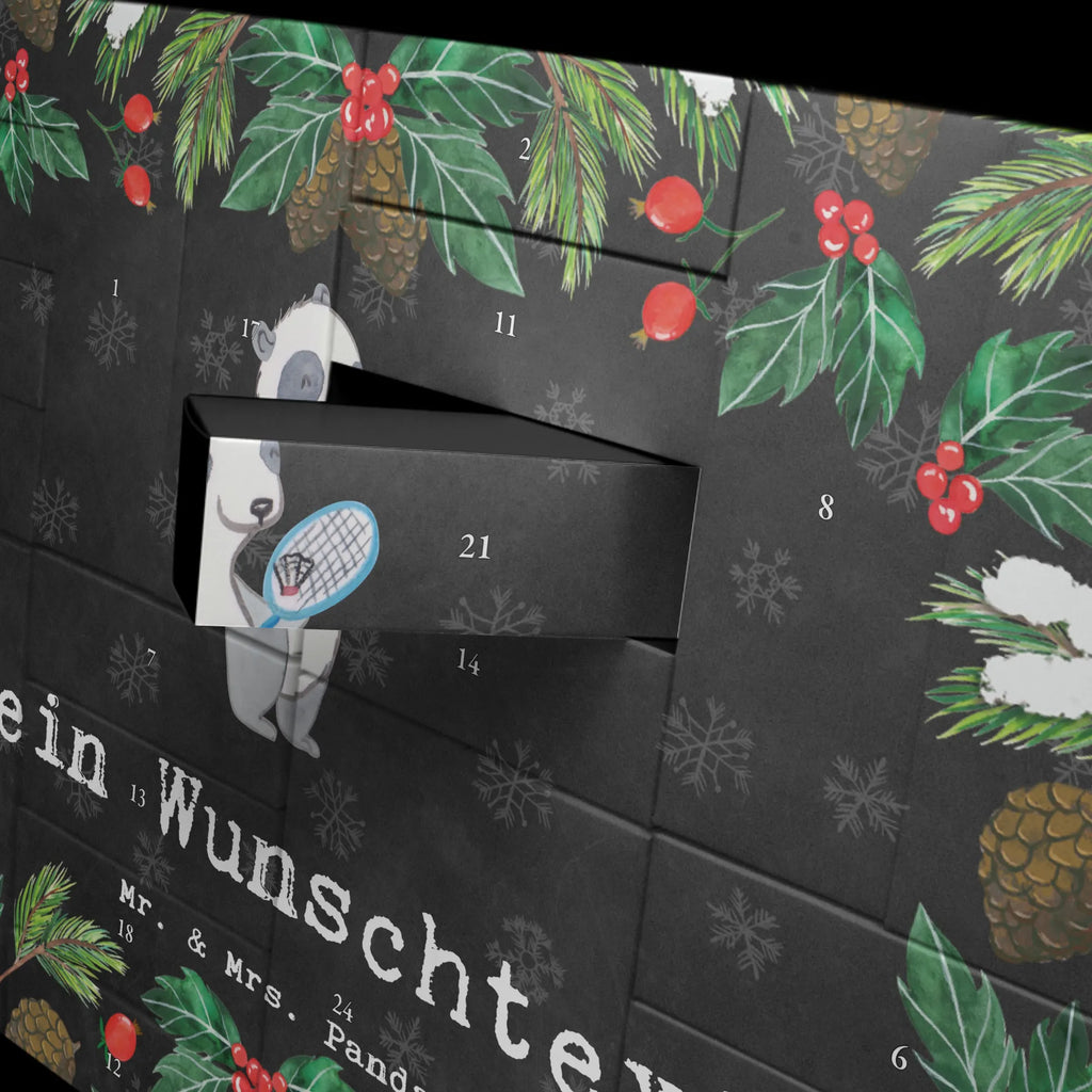 Personalisierter Befüllbarer Adventskalender Panda Badminton Befüllbarer Adventskalender, Adventskalender zum selbst befüllen, Geschenk, Sport, Sportart, Hobby, Schenken, Danke, Dankeschön, Auszeichnung, Gewinn, Sportler, Badminton, Badminton spielen