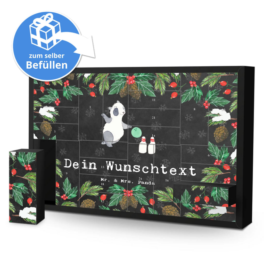 Personalisierter Befüllbarer Adventskalender Panda Bowling Befüllbarer Adventskalender, Adventskalender zum selbst befüllen, Geschenk, Sport, Sportart, Hobby, Schenken, Danke, Dankeschön, Auszeichnung, Gewinn, Sportler, Bowling, Bowlen gehen, Bowling Center