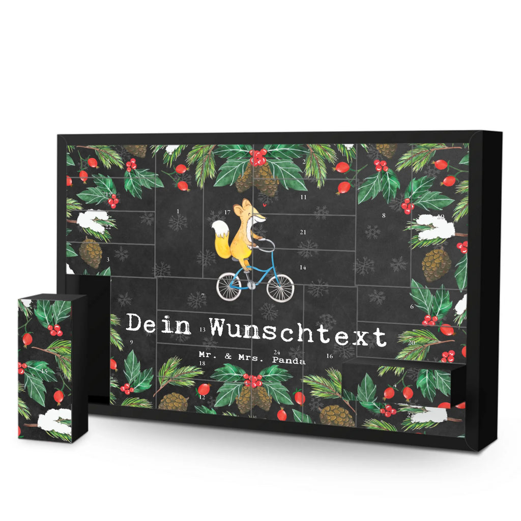 Personalisierter Befüllbarer Adventskalender Fuchs Fahrrad fahren Befüllbarer Adventskalender, Adventskalender zum selbst befüllen, Geschenk, Sport, Sportart, Hobby, Schenken, Danke, Dankeschön, Auszeichnung, Gewinn, Sportler, Fahrrad fahren, Radeln, Trekking, Mountainbiking, Radsport