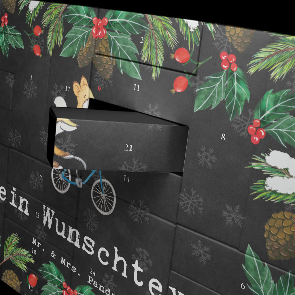 Personalisierter Befüllbarer Adventskalender Fuchs Fahrrad fahren Befüllbarer Adventskalender, Adventskalender zum selbst befüllen, Geschenk, Sport, Sportart, Hobby, Schenken, Danke, Dankeschön, Auszeichnung, Gewinn, Sportler, Fahrrad fahren, Radeln, Trekking, Mountainbiking, Radsport