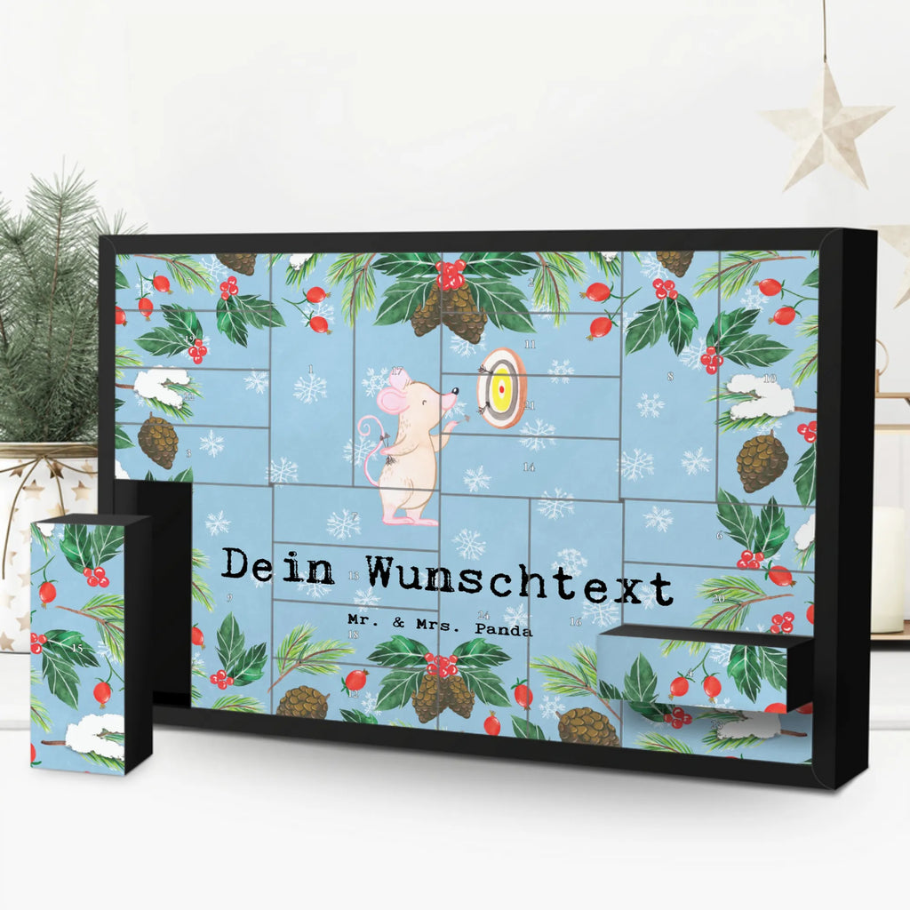 Personalisierter Befüllbarer Adventskalender Maus Dart spielen Befüllbarer Adventskalender, Adventskalender zum selbst befüllen, Geschenk, Sport, Sportart, Hobby, Schenken, Danke, Dankeschön, Auszeichnung, Gewinn, Sportler, Dart spielen, Darten, Darts, Dart Turnier