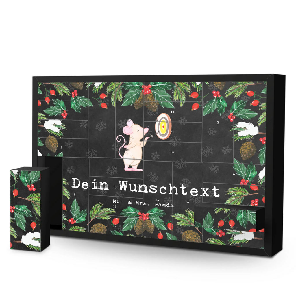 Personalisierter Befüllbarer Adventskalender Maus Dart spielen Befüllbarer Adventskalender, Adventskalender zum selbst befüllen, Geschenk, Sport, Sportart, Hobby, Schenken, Danke, Dankeschön, Auszeichnung, Gewinn, Sportler, Dart spielen, Darten, Darts, Dart Turnier