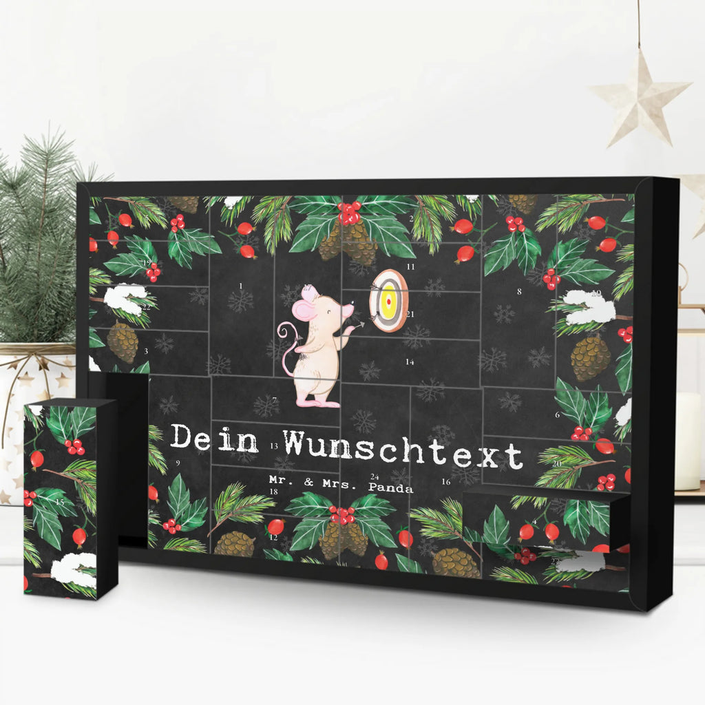 Personalisierter Befüllbarer Adventskalender Maus Dart spielen Befüllbarer Adventskalender, Adventskalender zum selbst befüllen, Geschenk, Sport, Sportart, Hobby, Schenken, Danke, Dankeschön, Auszeichnung, Gewinn, Sportler, Dart spielen, Darten, Darts, Dart Turnier