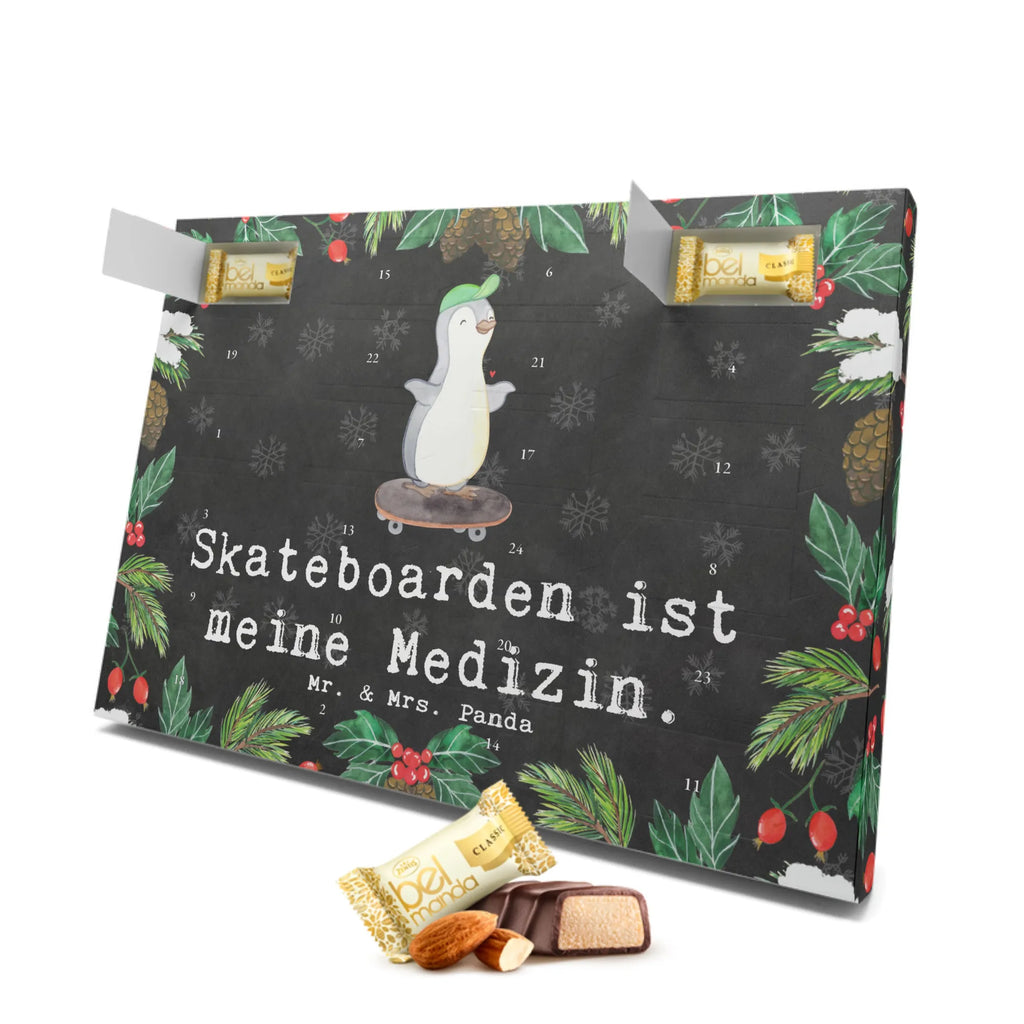 Marzipan Adventskalender Pinguin Skateboarden Marzipan Adventskalender, Geschenk, Sport, Sportart, Hobby, Schenken, Danke, Dankeschön, Auszeichnung, Gewinn, Sportler, Skateboarden, Skateboard fahren, Skaten, Skateboard, Skateplatz