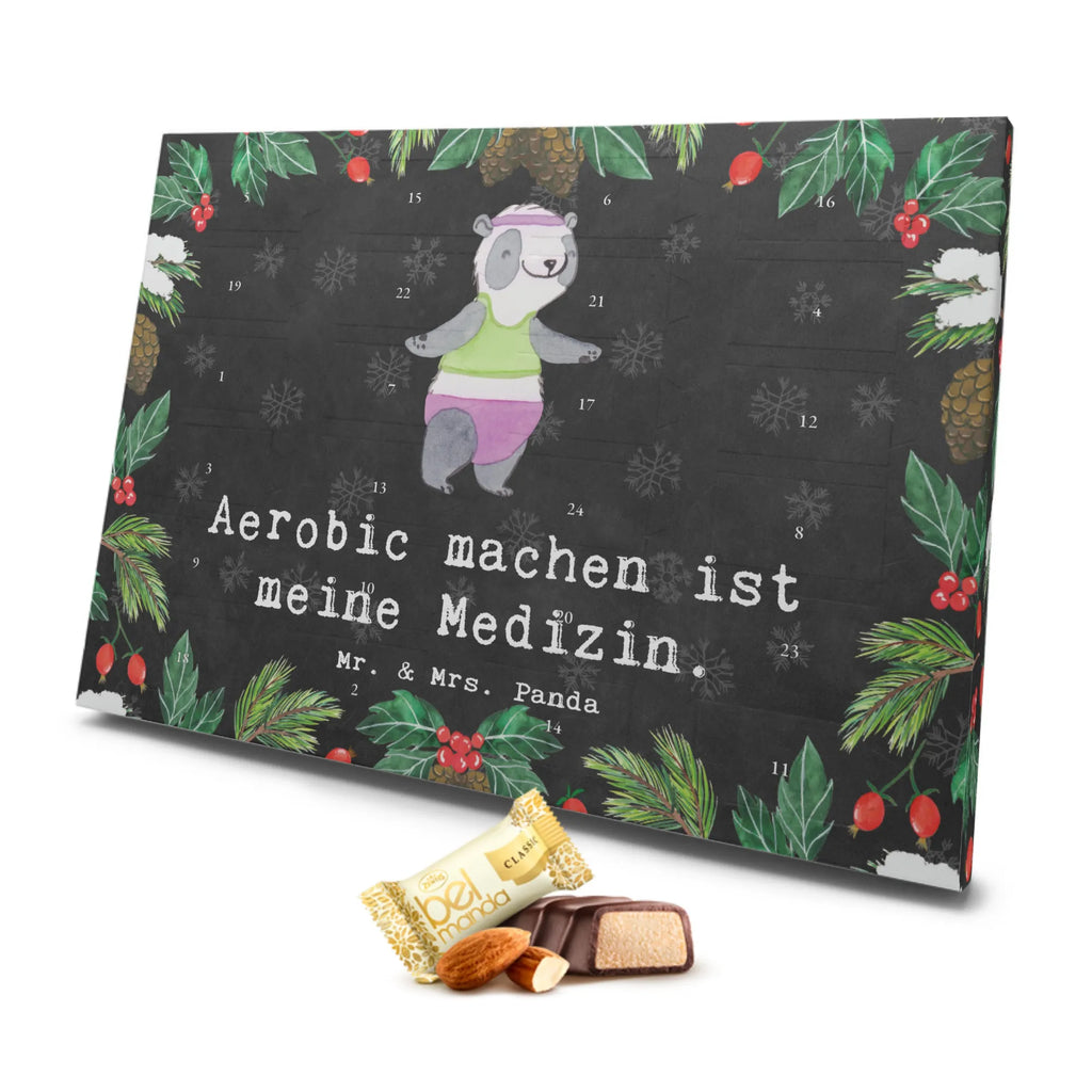 Marzipan Adventskalender Panda Aerobic Marzipan Adventskalender, Geschenk, Sport, Sportart, Hobby, Schenken, Danke, Dankeschön, Auszeichnung, Gewinn, Sportler, Aerobic, Aerobic Fitness, Fitnessstudio