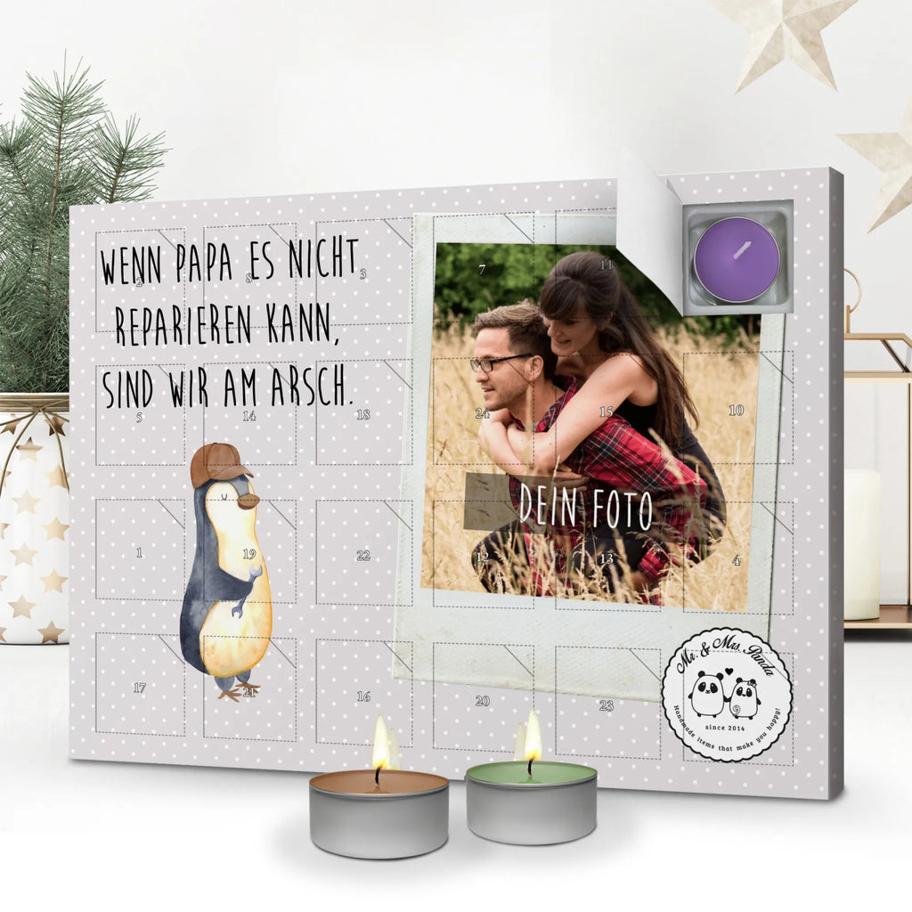 Personalisierter Duftkerzen Foto Adventskalender Wenn Papa es nicht reparieren kann, sind wir am Arsch Personalisierter Duftkerzen Foto Adventskalender, Familie, Vatertag, Muttertag, Bruder, Schwester, Mama, Papa, Oma, Opa, Vater, Geschenk Papa, Bester Papa der Welt