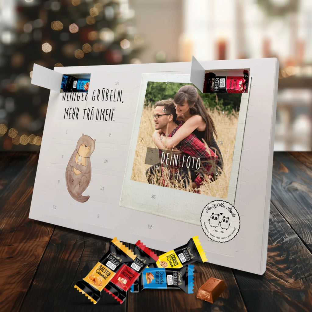 Personalisierter Markenschokolade Foto Adventskalender Otter Muschel Personalisierter Markenschokolade Foto Adventskalender, Otter, Fischotter, Seeotter, Otterliebe, grübeln, träumen, Motivation, Tagträumen, Büro