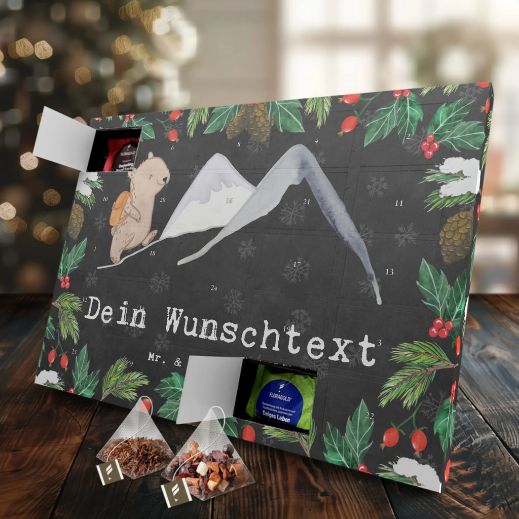 Personalisierter Tee Adventskalender Bär Bergsteigen Personalisierter Tee Adventskalender, Geschenk, Sport, Sportart, Hobby, Schenken, Danke, Dankeschön, Auszeichnung, Gewinn, Sportler, Bergsteigen, wandern, Bergsport, Trekking, Alpinismus, Alpinwandern