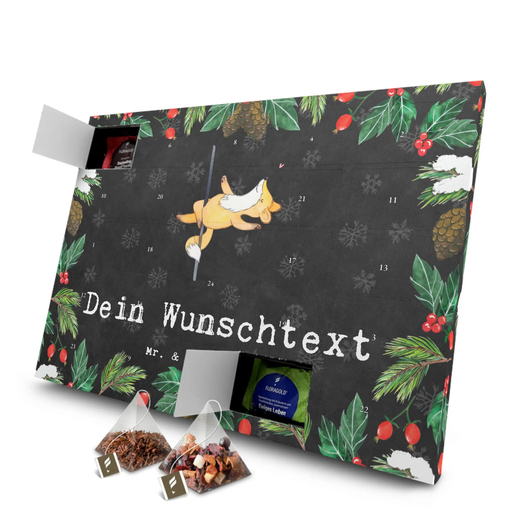 Personalisierter Tee Adventskalender Fuchs Poledance Personalisierter Tee Adventskalender, Geschenk, Sport, Sportart, Hobby, Schenken, Danke, Dankeschön, Auszeichnung, Gewinn, Sportler, Pole Dance, Tanzen, Tanz