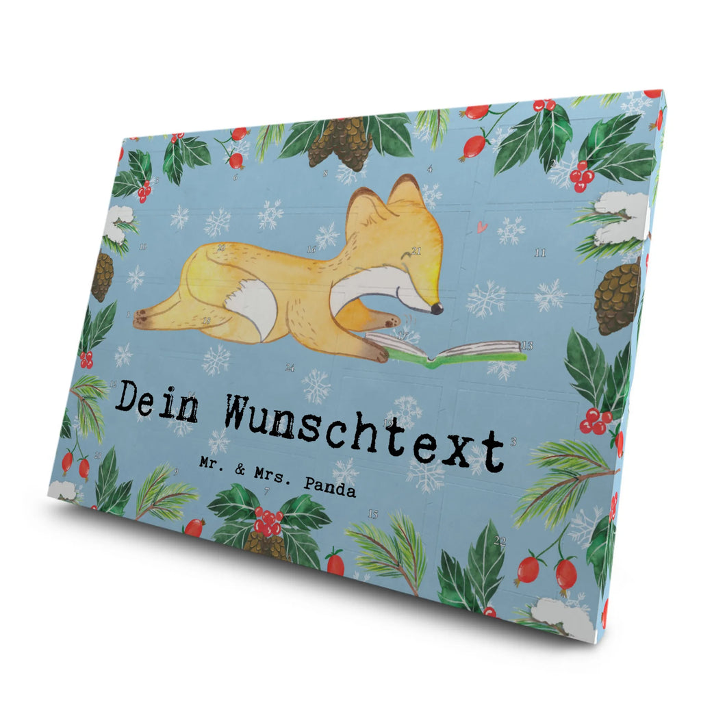 Personalisierter Tee Adventskalender Fuchs Lesen Personalisierter Tee Adventskalender, Geschenk, Sport, Sportart, Hobby, Schenken, Danke, Dankeschön, Auszeichnung, Gewinn, Sportler, lesen, Bücher lesen, Bücherwurm