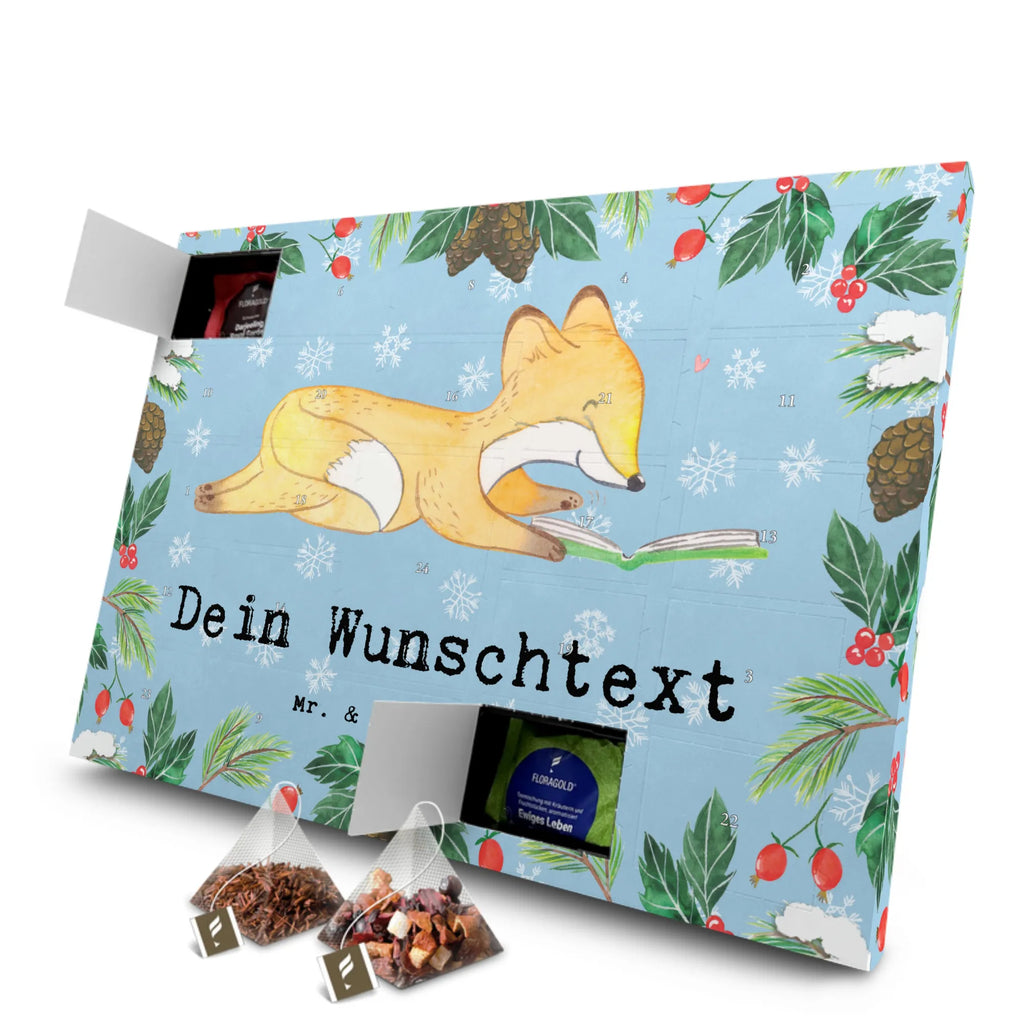 Personalisierter Tee Adventskalender Fuchs Lesen Personalisierter Tee Adventskalender, Geschenk, Sport, Sportart, Hobby, Schenken, Danke, Dankeschön, Auszeichnung, Gewinn, Sportler, lesen, Bücher lesen, Bücherwurm