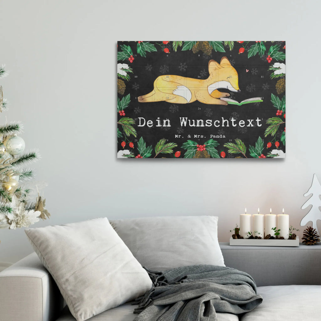 Personalisierter Tee Adventskalender Fuchs Lesen Personalisierter Tee Adventskalender, Geschenk, Sport, Sportart, Hobby, Schenken, Danke, Dankeschön, Auszeichnung, Gewinn, Sportler, lesen, Bücher lesen, Bücherwurm