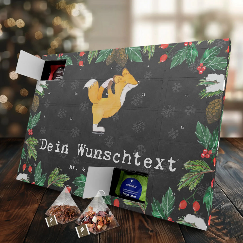 Personalisierter Tee Adventskalender Fuchs Eiskunstläufer Personalisierter Tee Adventskalender, Geschenk, Sport, Sportart, Hobby, Schenken, Danke, Dankeschön, Auszeichnung, Gewinn, Sportler, Eiskunstläufer, Eiskunstläuferin, Eiskunst