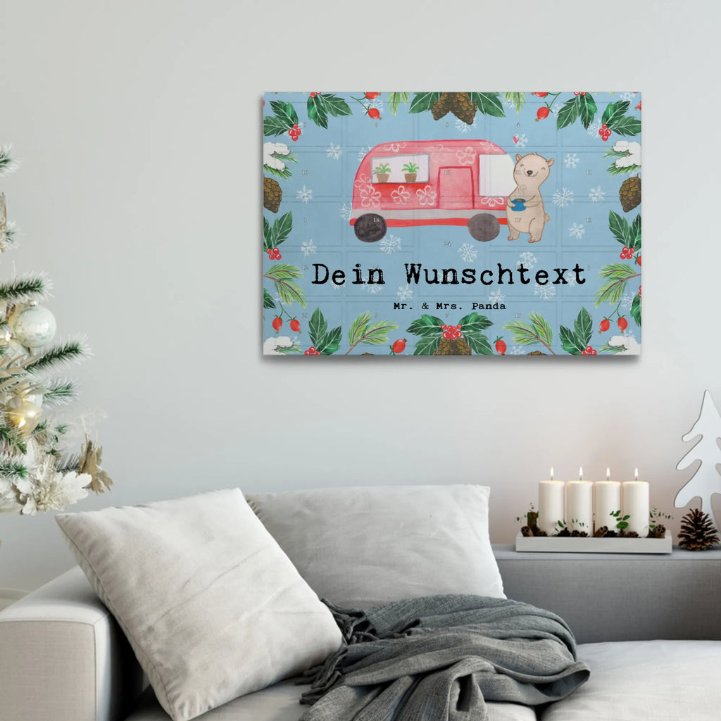 Personalisierter Tee Adventskalender Bär Camper Personalisierter Tee Adventskalender, Geschenk, Sport, Sportart, Hobby, Schenken, Danke, Dankeschön, Auszeichnung, Gewinn, Sportler, Camper, Campen, Zelten, Campingplatz, Wohnmobil, Roadtrip, Urlaub