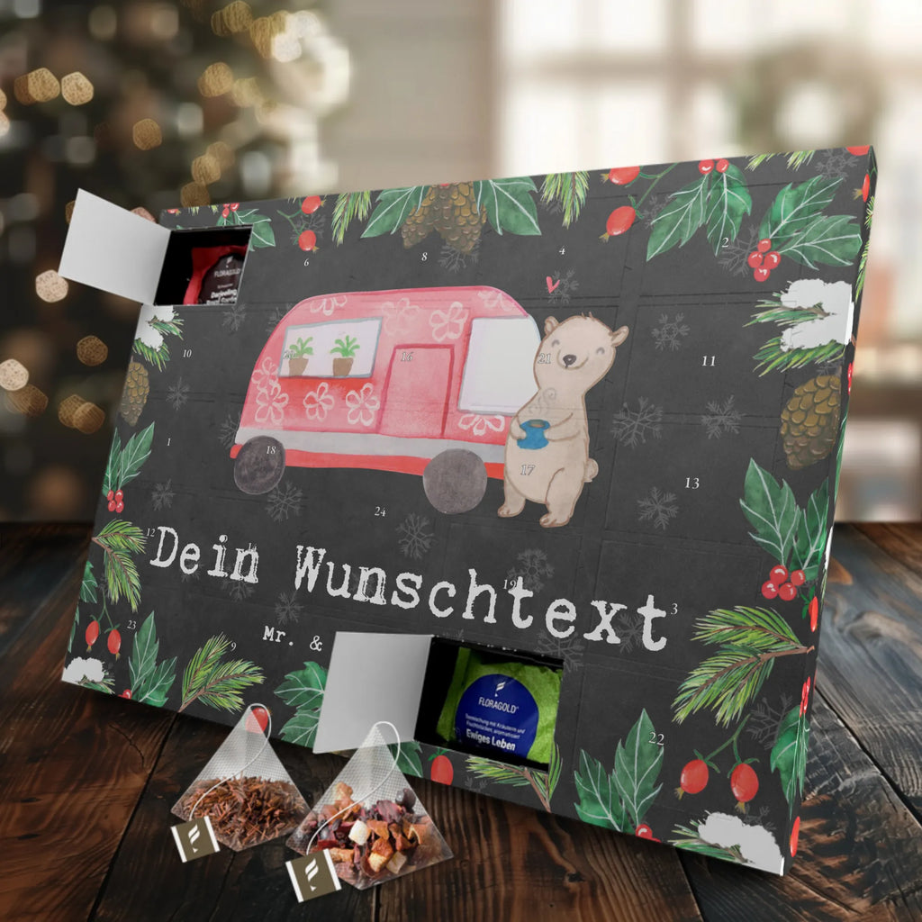 Personalisierter Tee Adventskalender Bär Camper Personalisierter Tee Adventskalender, Geschenk, Sport, Sportart, Hobby, Schenken, Danke, Dankeschön, Auszeichnung, Gewinn, Sportler, Camper, Campen, Zelten, Campingplatz, Wohnmobil, Roadtrip, Urlaub