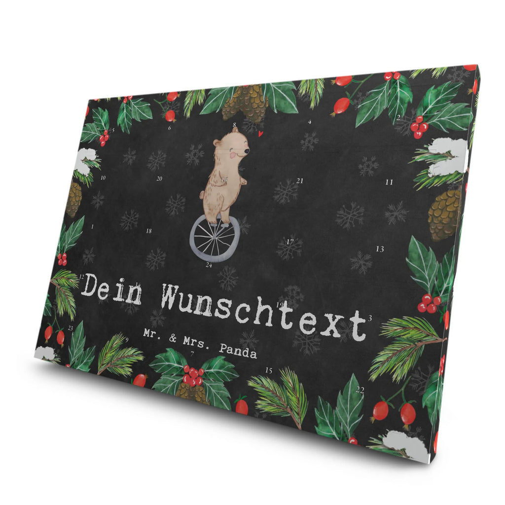 Personalisierter Tee Adventskalender Bär Einrad fahren Personalisierter Tee Adventskalender, Geschenk, Sport, Sportart, Hobby, Schenken, Danke, Dankeschön, Auszeichnung, Gewinn, Sportler, Einrad fahren