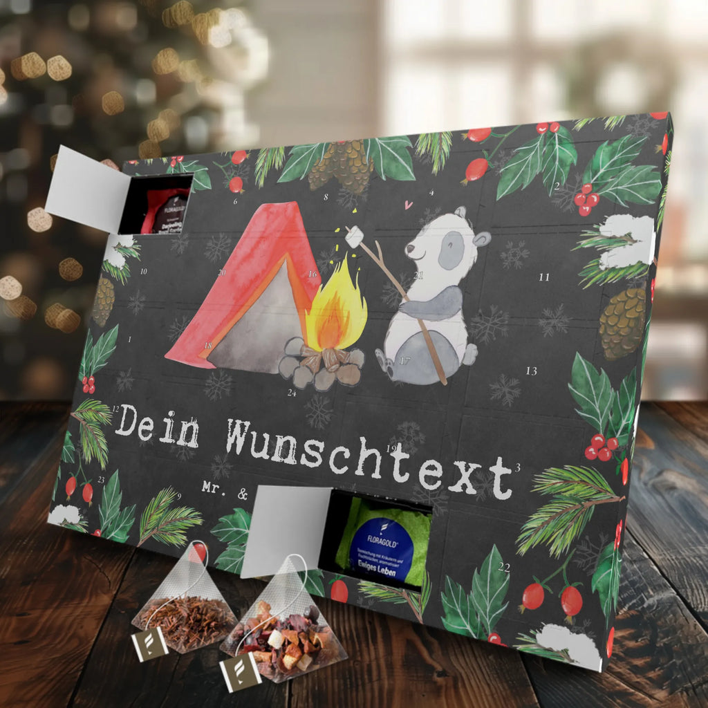 Personalisierter Tee Adventskalender Panda Campen Personalisierter Tee Adventskalender, Geschenk, Sport, Sportart, Hobby, Schenken, Danke, Dankeschön, Auszeichnung, Gewinn, Sportler, Campen, Camping, campen gehen, Zelten, Campingplatz