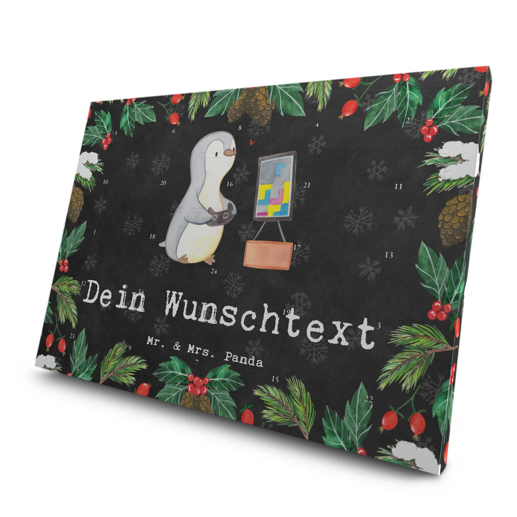 Personalisierter Tee Adventskalender Pinguin Zocken Personalisierter Tee Adventskalender, Geschenk, Sport, Sportart, Hobby, Schenken, Danke, Dankeschön, Auszeichnung, Gewinn, Sportler, Zocken, Gaming, Videospiele, Videogames