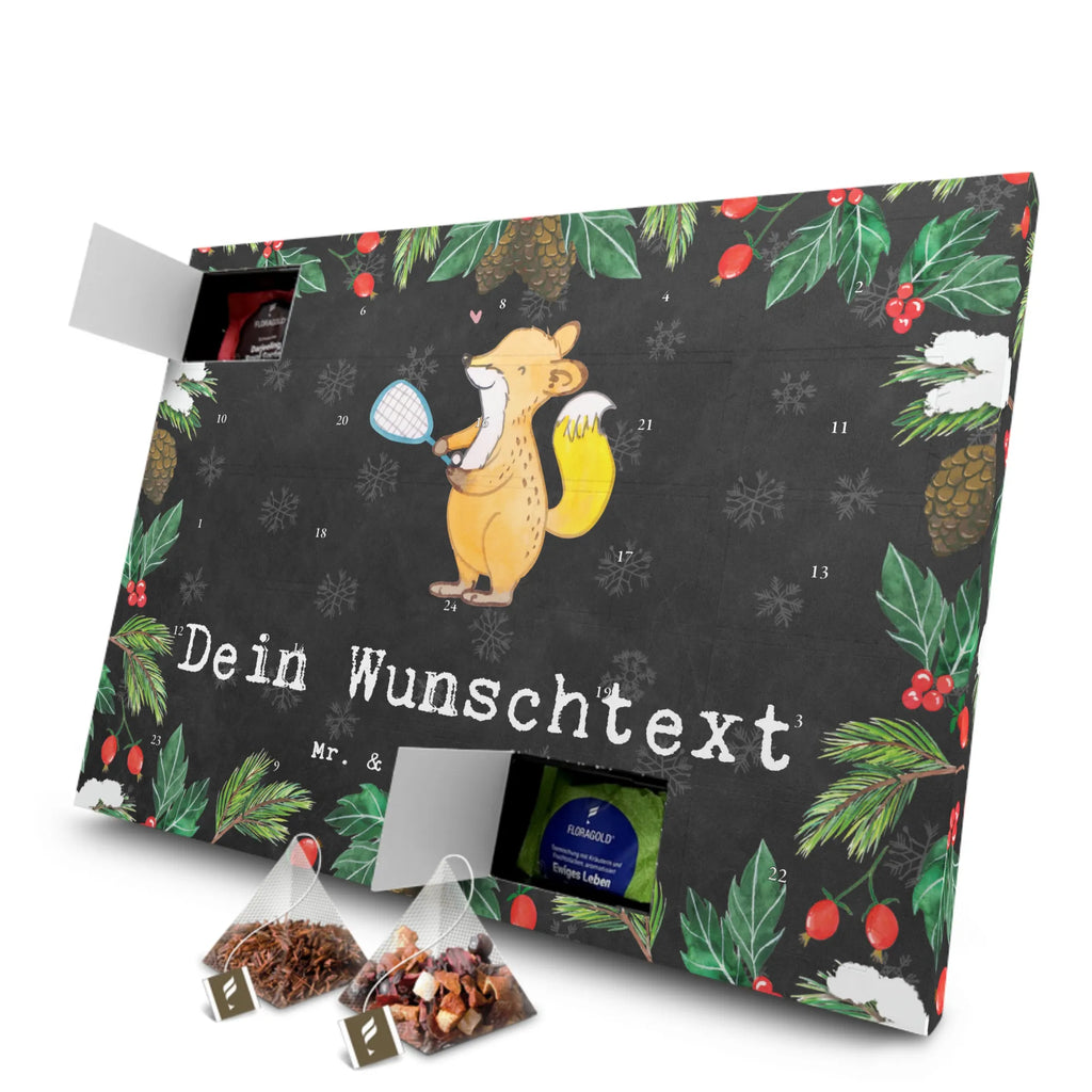 Personalisierter Tee Adventskalender Fuchs Squash spielen Personalisierter Tee Adventskalender, Geschenk, Sport, Sportart, Hobby, Schenken, Danke, Dankeschön, Auszeichnung, Gewinn, Sportler, Squash spielen, Squashhalle, Ballsport