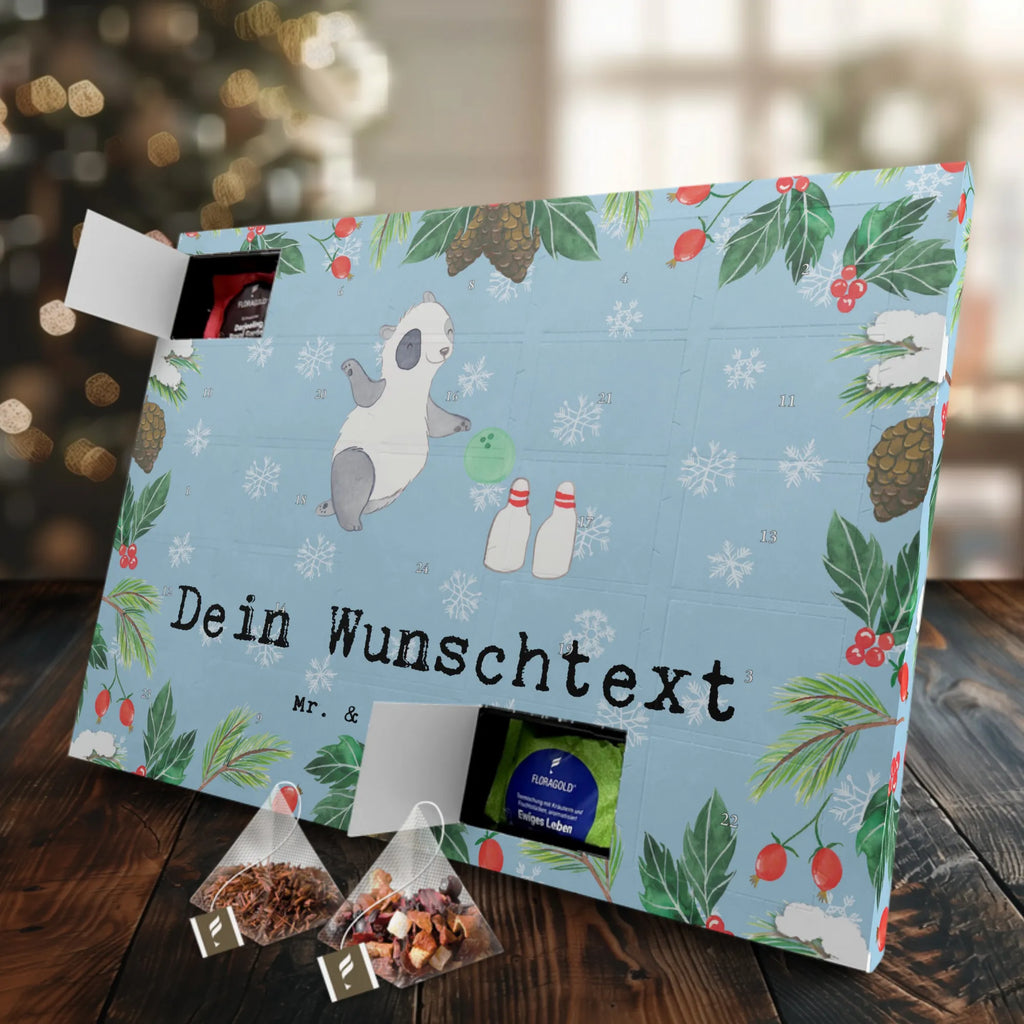 Personalisierter Tee Adventskalender Panda Bowling Personalisierter Tee Adventskalender, Geschenk, Sport, Sportart, Hobby, Schenken, Danke, Dankeschön, Auszeichnung, Gewinn, Sportler, Bowling, Bowlen gehen, Bowling Center