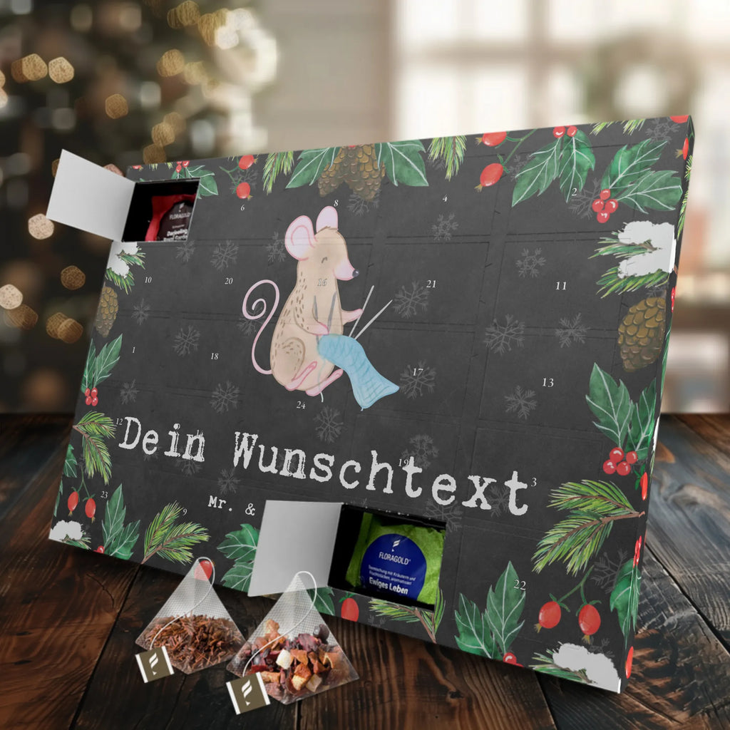 Personalisierter Tee Adventskalender Maus Stricken Personalisierter Tee Adventskalender, Geschenk, Sport, Sportart, Hobby, Schenken, Danke, Dankeschön, Auszeichnung, Gewinn, Sportler, Stricken, DIY