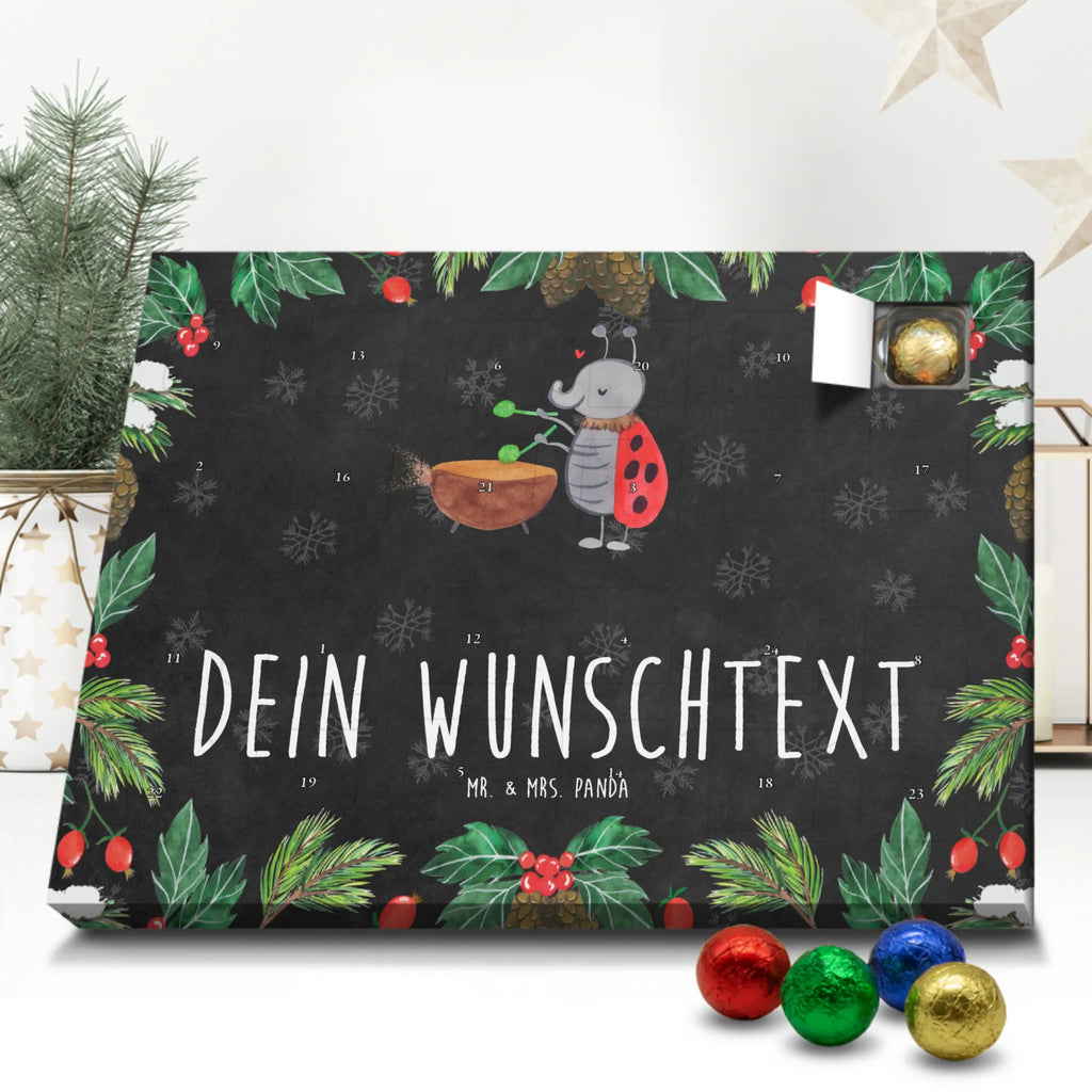 Personalisierter Schoko Adventskalender Marienkäfer Pauken Personalisierter Adventskalender, Adventskalender mit Namen, Instrumente, Geschenke Musiker, Musikliebhaber