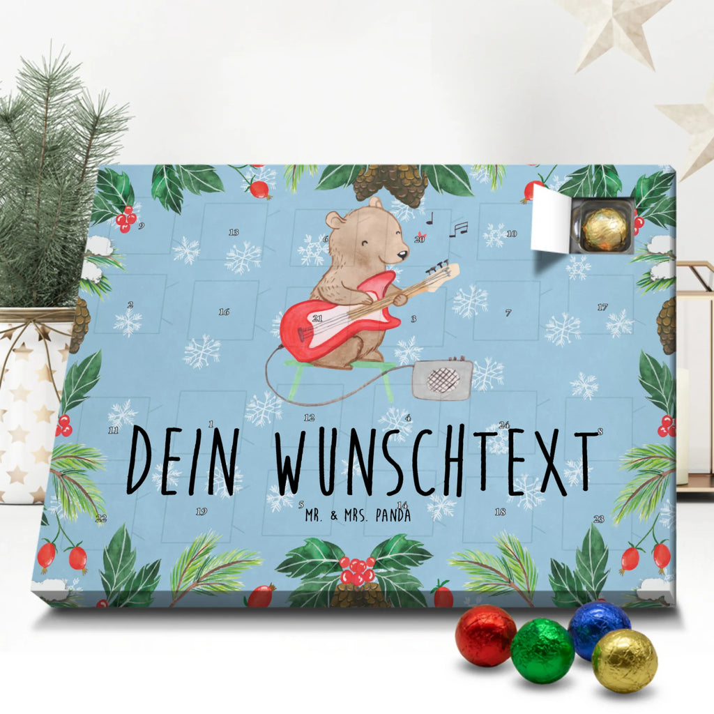 Personalisierter Schoko Adventskalender Bär E-Gitarre Personalisierter Adventskalender, Adventskalender mit Namen, Instrumente, Geschenke Musiker, Musikliebhaber, Bär, E-Gitarre, Band, Gitarre, Verstärker, Solo