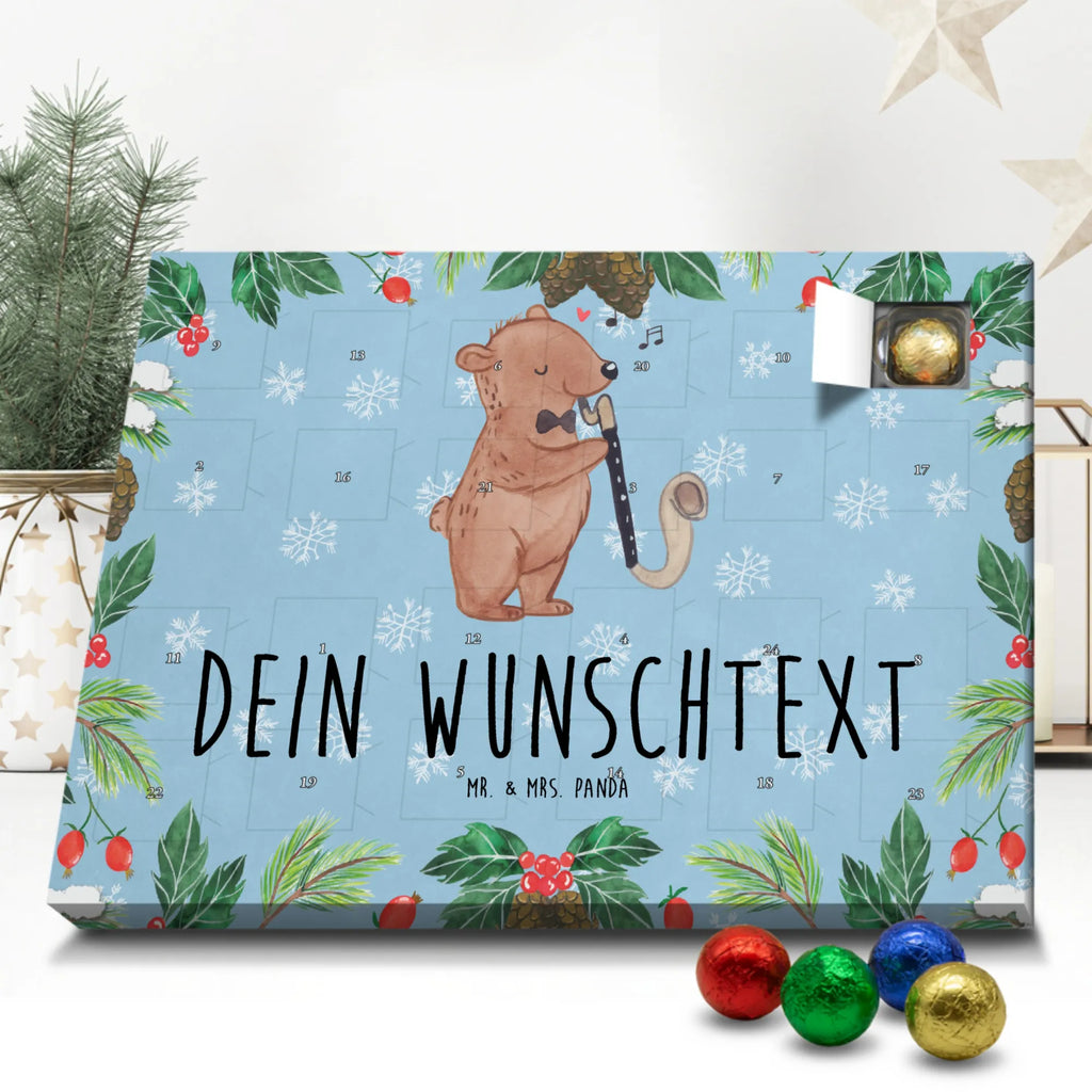 Personalisierter Schoko Adventskalender Bär Bassethorn Personalisierter Adventskalender, Adventskalender mit Namen, Instrumente, Geschenke Musiker, Musikliebhaber, Bär, Bassethorn, Klarinette, Holzblasinstrument, Bass, Orchester