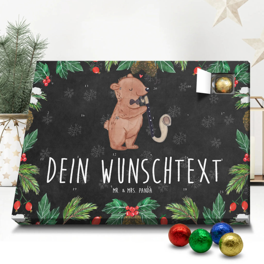 Personalisierter Schoko Adventskalender Bär Bassethorn Personalisierter Adventskalender, Adventskalender mit Namen, Instrumente, Geschenke Musiker, Musikliebhaber, Bär, Bassethorn, Klarinette, Holzblasinstrument, Bass, Orchester