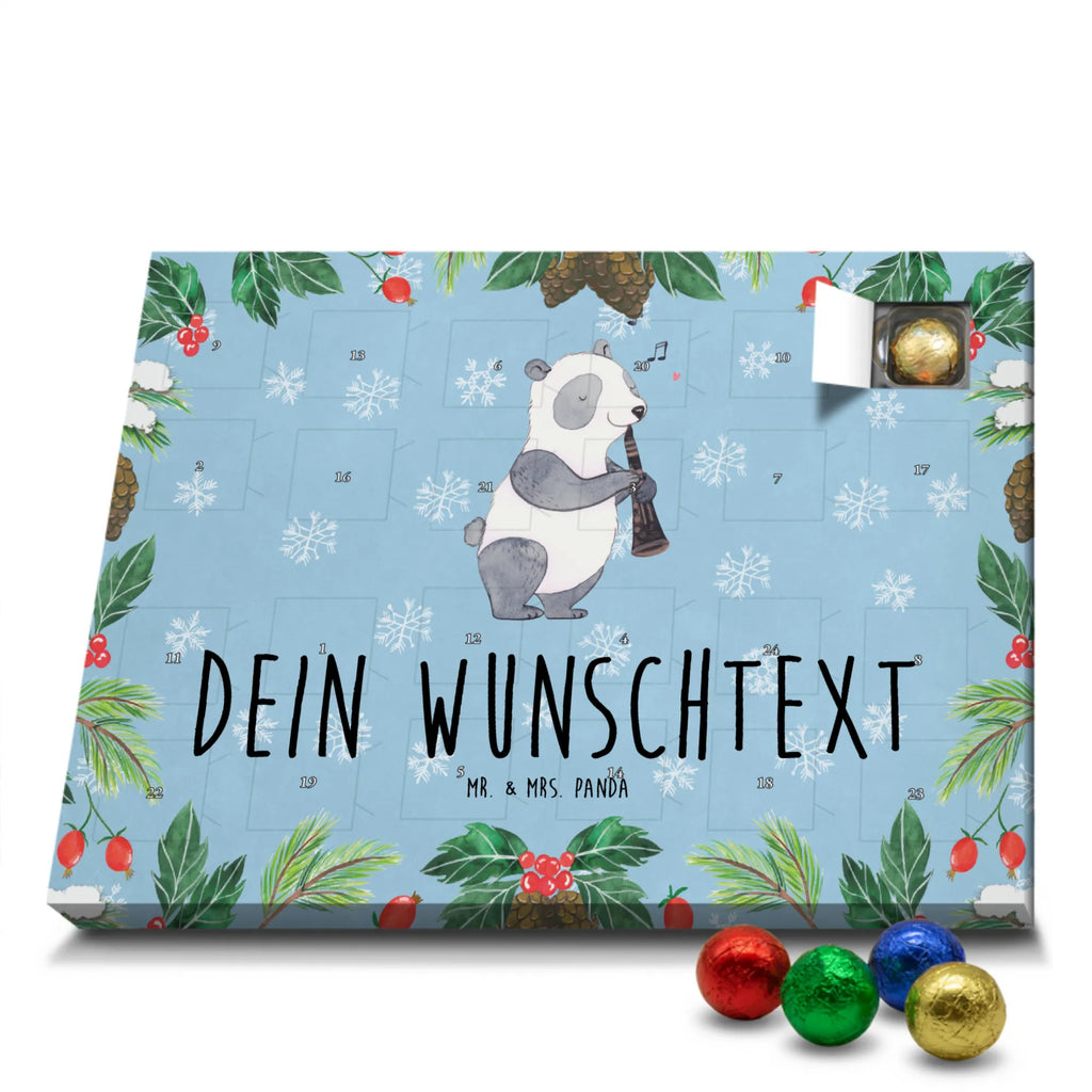 Personalisierter Schoko Adventskalender Panda Klarinette Personalisierter Adventskalender, Adventskalender mit Namen, Instrumente, Geschenke Musiker, Musikliebhaber, Panda, Klarinette, Holzblasinstrument, Orchester, Klassik, Ensemble