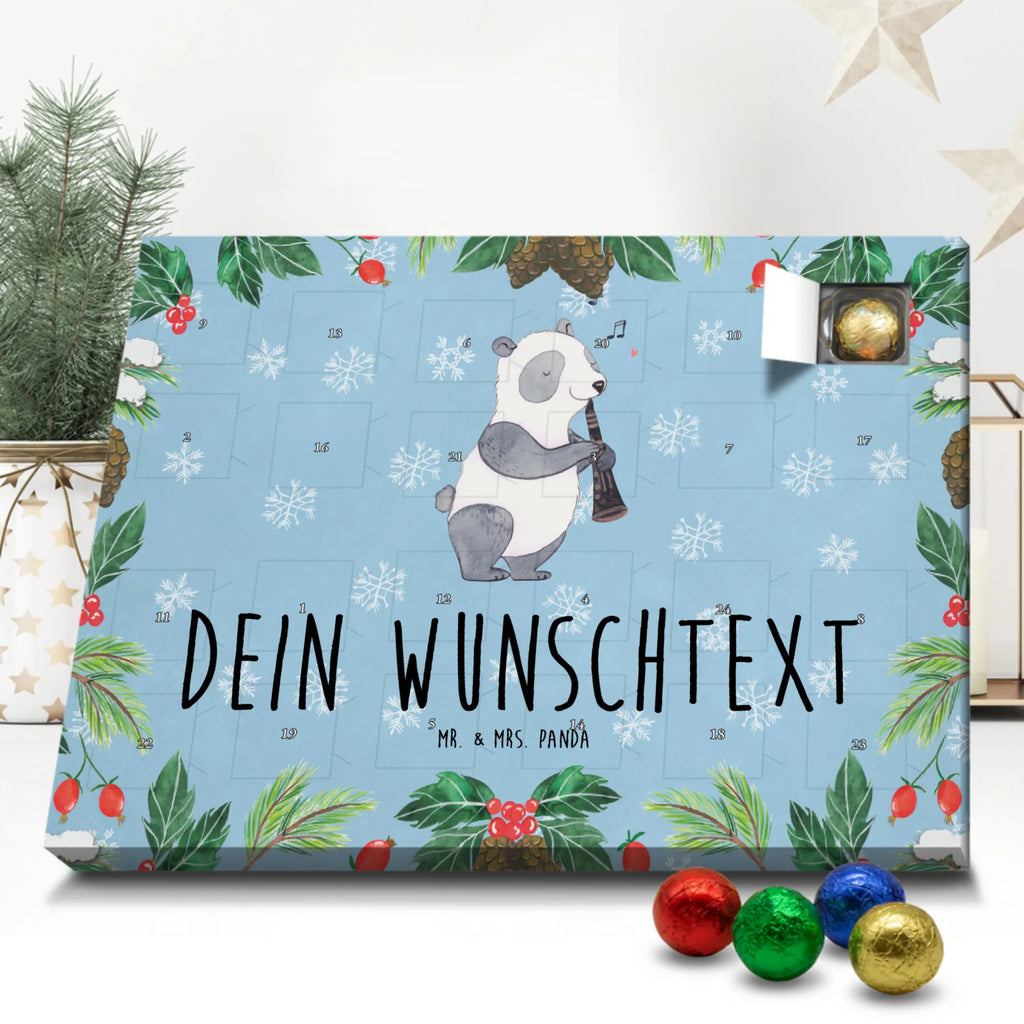 Personalisierter Schoko Adventskalender Panda Klarinette Personalisierter Adventskalender, Adventskalender mit Namen, Instrumente, Geschenke Musiker, Musikliebhaber, Panda, Klarinette, Holzblasinstrument, Orchester, Klassik, Ensemble