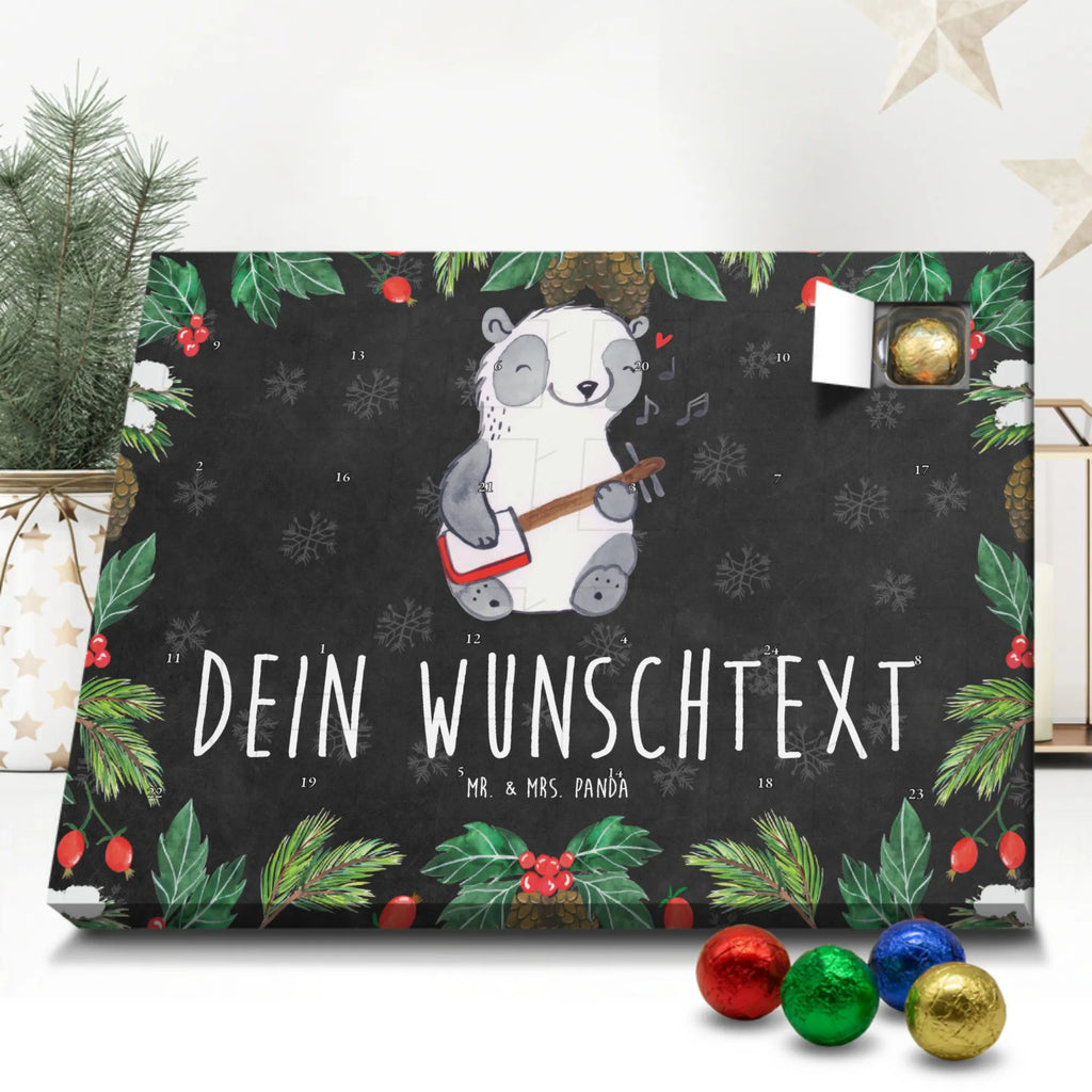 Personalisierter Schoko Adventskalender Panda Shamisen Personalisierter Adventskalender, Adventskalender mit Namen, Instrumente, Geschenke Musiker, Musikliebhaber, Panda, Shamisen, Laute, China, Traditionsmusik