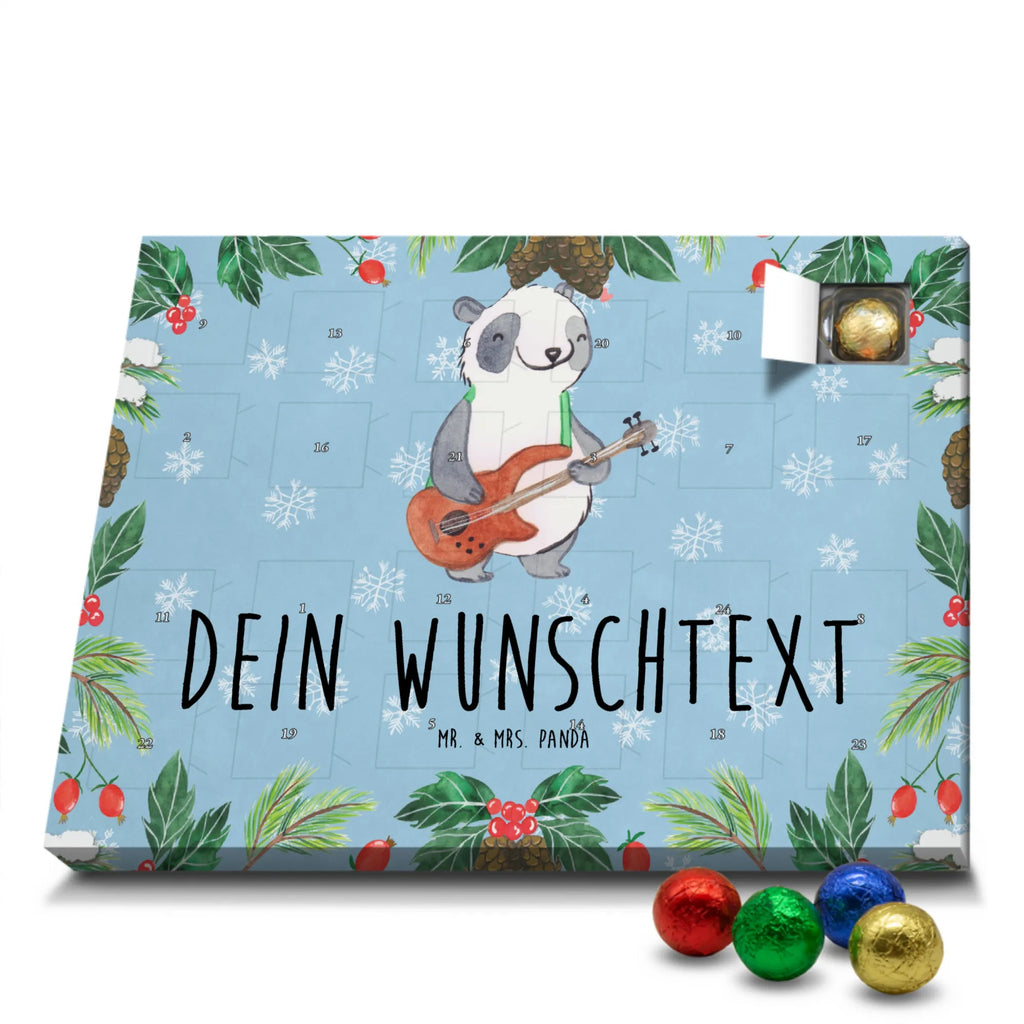 Personalisierter Schoko Adventskalender Panda Bassgitarre Personalisierter Adventskalender, Adventskalender mit Namen, Instrumente, Geschenke Musiker, Musikliebhaber, Panda, Bassgitarre, E-Bass, Verstärker, Band