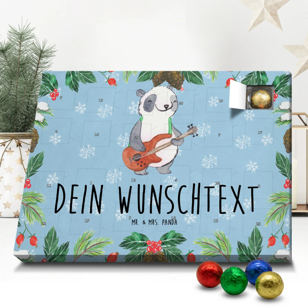 Personalisierter Schoko Adventskalender Panda Bassgitarre Personalisierter Adventskalender, Adventskalender mit Namen, Instrumente, Geschenke Musiker, Musikliebhaber, Panda, Bassgitarre, E-Bass, Verstärker, Band